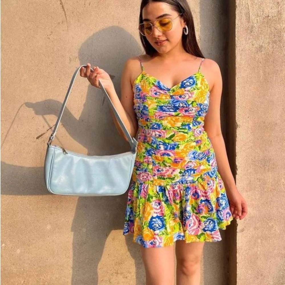 Zara Floral Pleated Mini Sundress - Picture 4 of 8